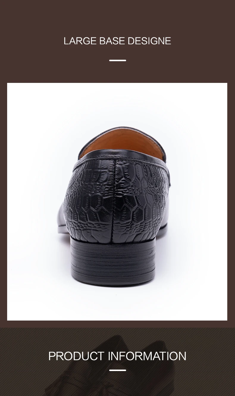 Genuine Leather Shoes For Men Dress British Business Party Slip on Black Point Toe Fashion Casual Formal Suit Handmade Men Shoes