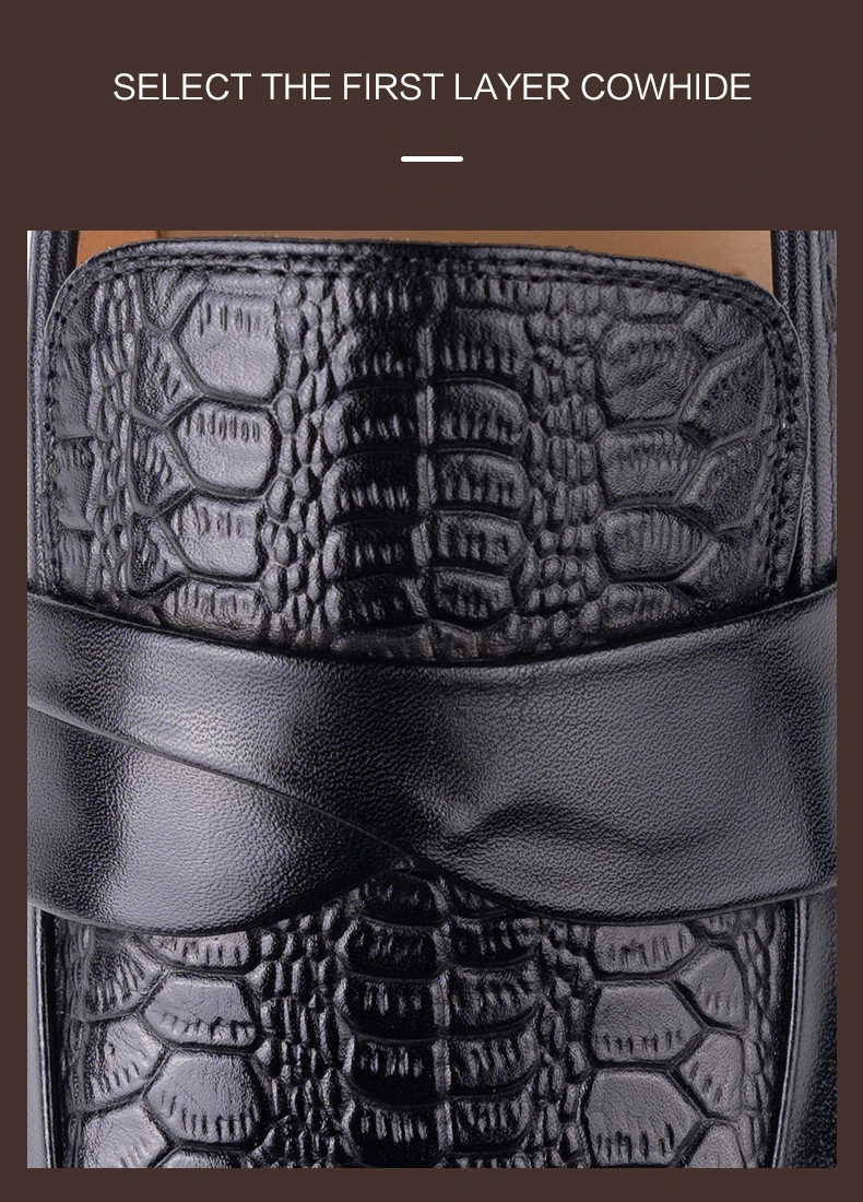 Genuine Leather Shoes For Men Dress British Business Party Slip on Black Point Toe Fashion Casual Formal Suit Handmade Men Shoes