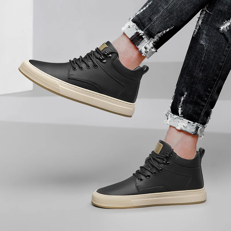 Men  Ankel Boots Elevator Lift Height Increase Insoles 6cm Man Platform Soles Plus Size 38-44