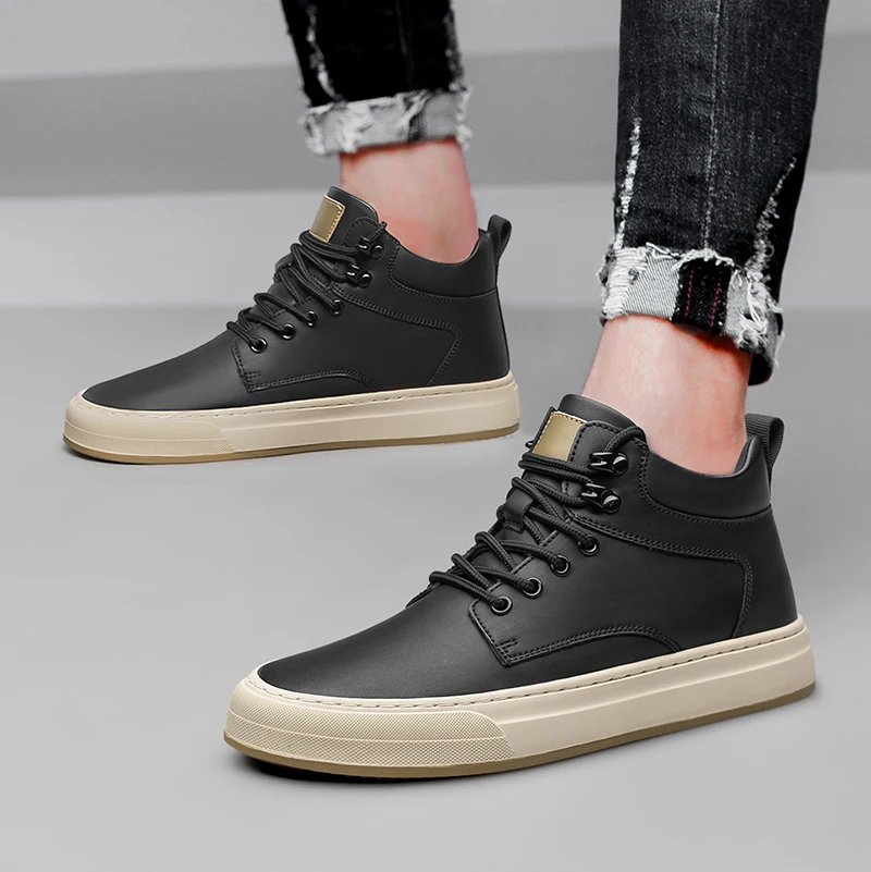 Men  Ankel Boots Elevator Lift Height Increase Insoles 6cm Man Platform Soles Plus Size 38-44