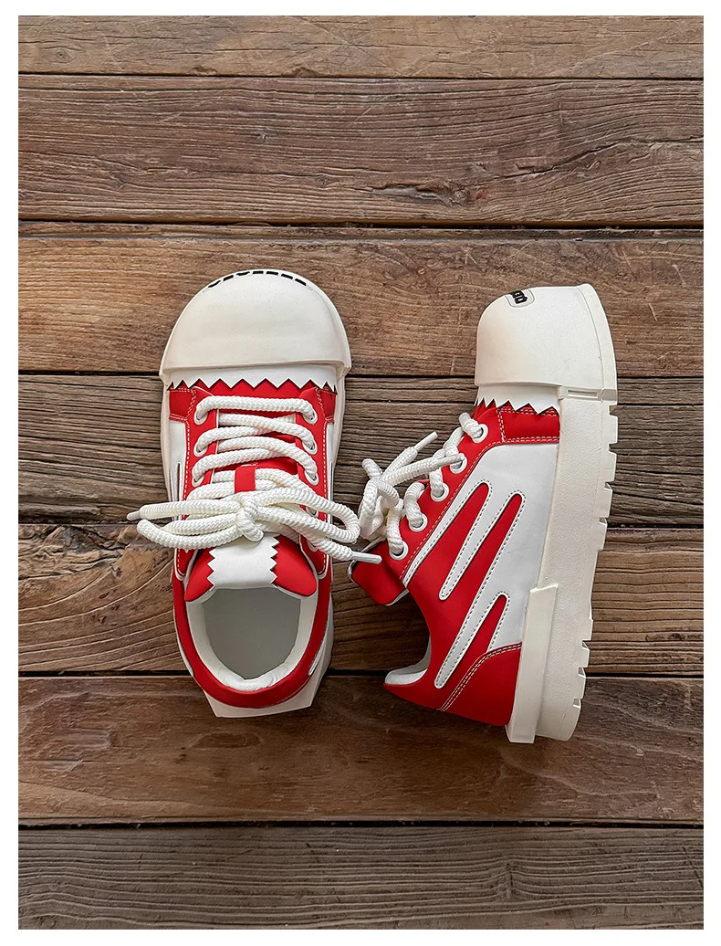 2025 Big Head Men and Women Niche Design Thick Baseplate Couple Ugly Cute Bread Sneakers Platform Shoes