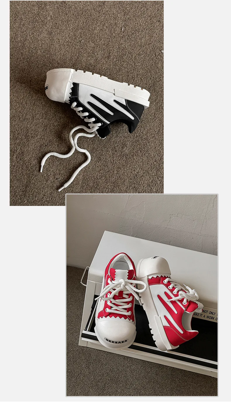 2025 Big Head Men and Women Niche Design Thick Baseplate Couple Ugly Cute Bread Sneakers Platform Shoes