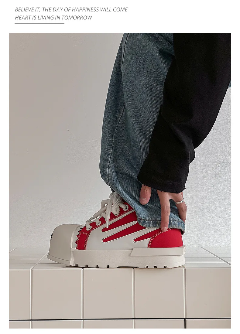 2025 Big Head Men and Women Niche Design Thick Baseplate Couple Ugly Cute Bread Sneakers Platform Shoes