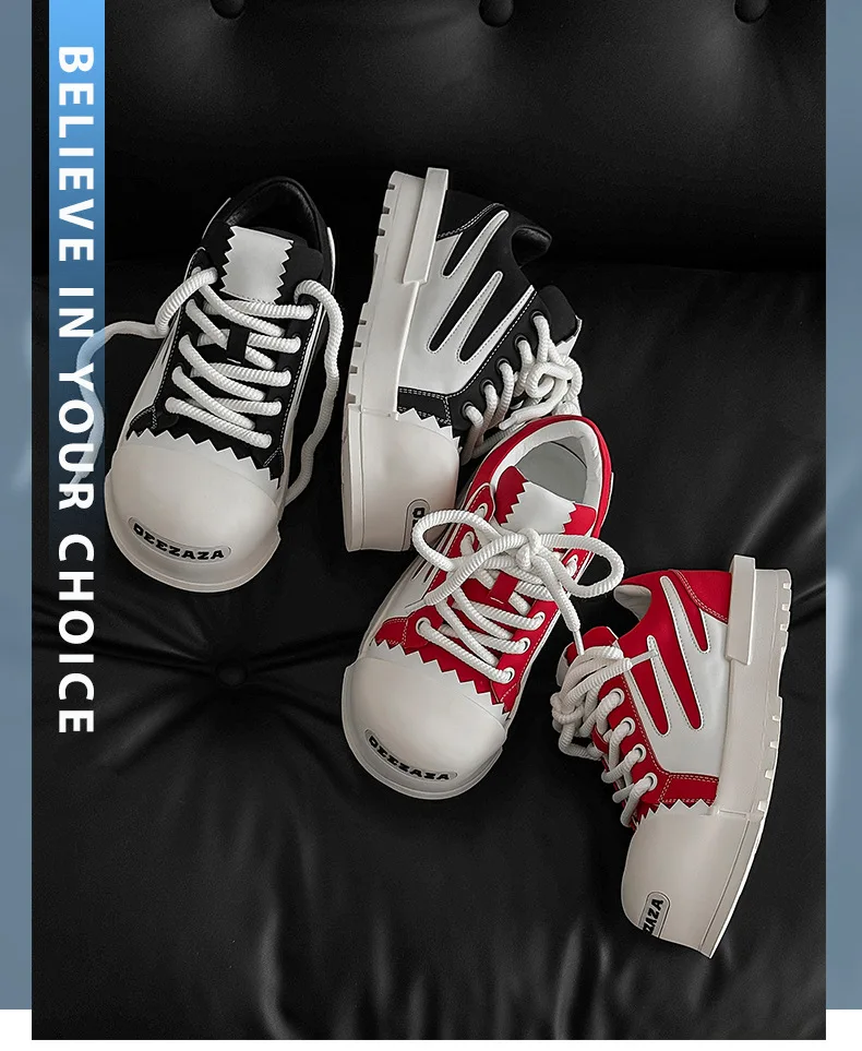 2025 Big Head Men and Women Niche Design Thick Baseplate Couple Ugly Cute Bread Sneakers Platform Shoes
