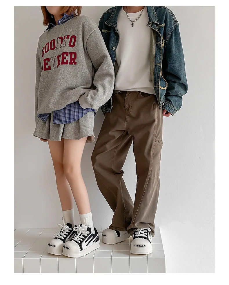 2025 Big Head Men and Women Niche Design Thick Baseplate Couple Ugly Cute Bread Sneakers Platform Shoes