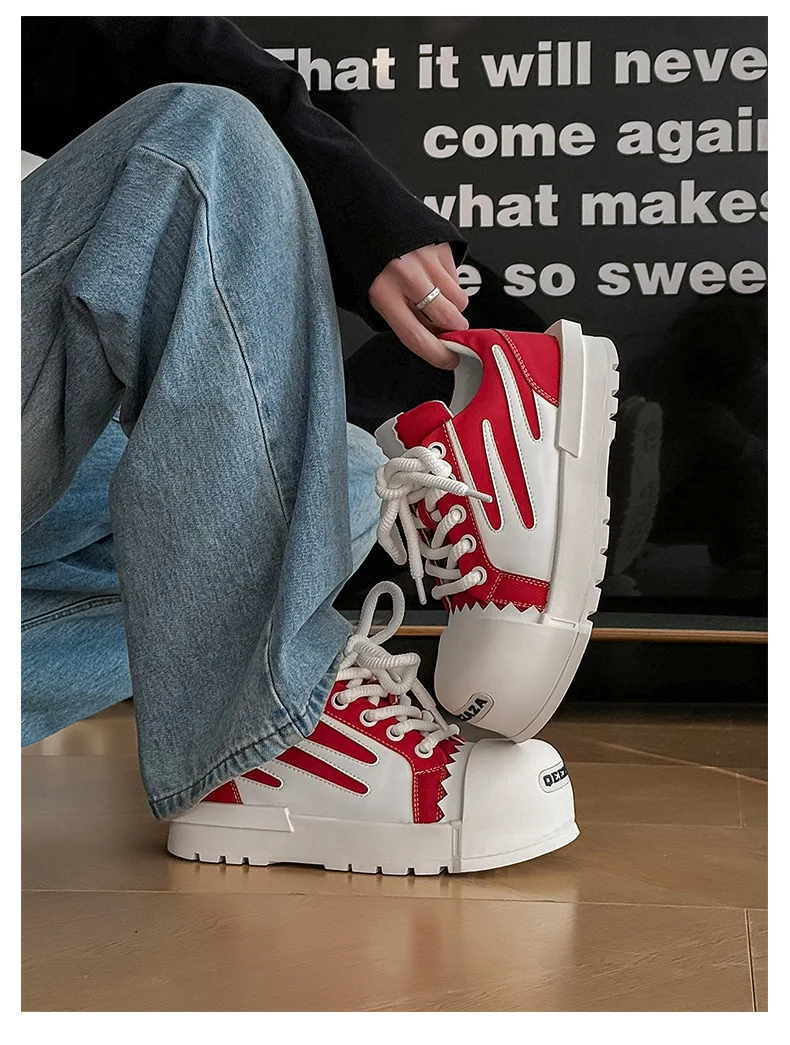 2025 Big Head Men and Women Niche Design Thick Baseplate Couple Ugly Cute Bread Sneakers Platform Shoes