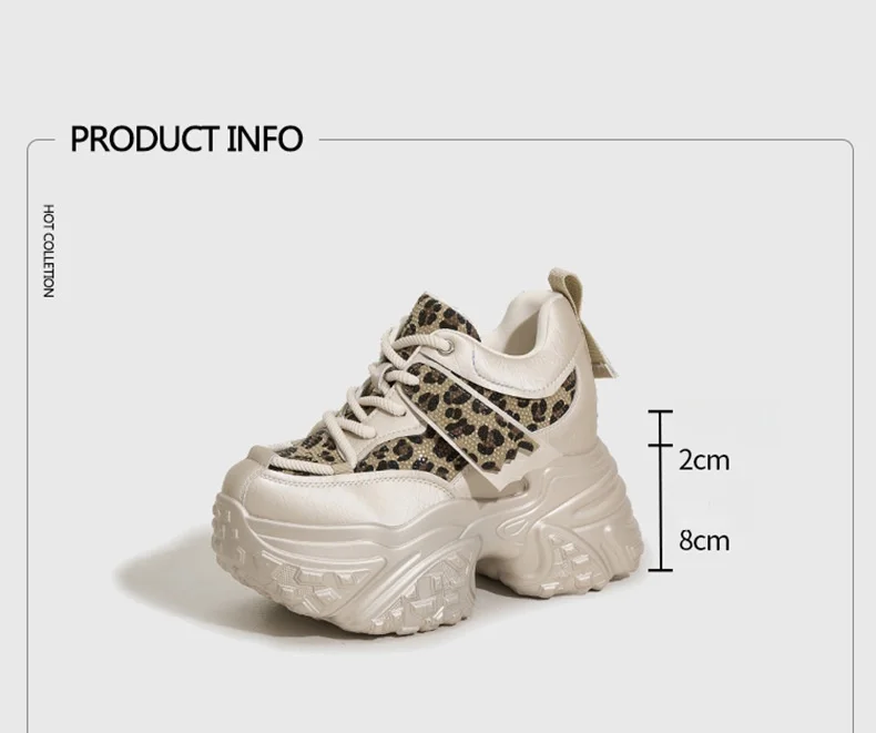 Women Casual Platform Sneakers 10CM High Heels 2026 New Spring Sport Leather Shoes Bling Trainers Chunky Sneakers Zapatos Mujer