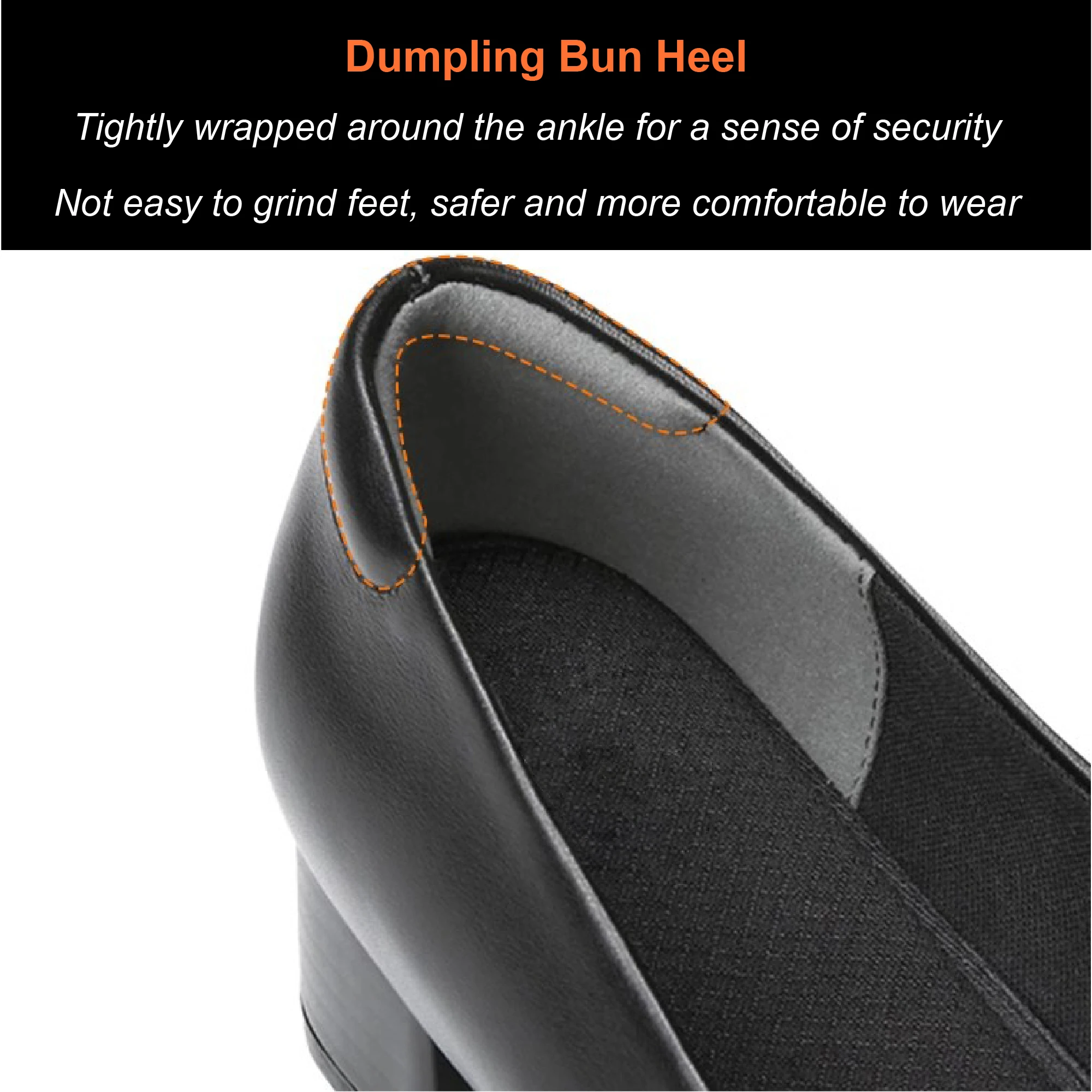 Comfortable and Breathable Mid-heel Genuine Leather Shoes Ideal for Waiters Office Staff Flight Attendants and Crew Members