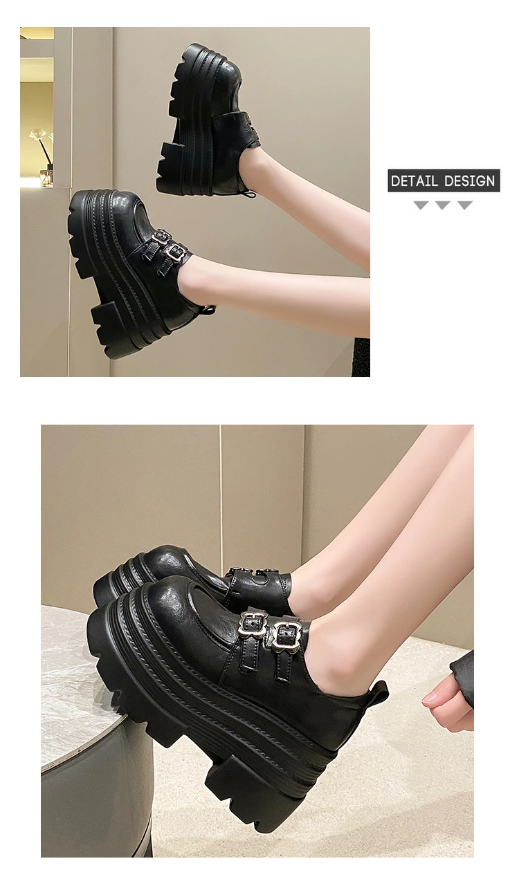 New Spring 10CM Platform Women Loafers Shoes Flats Casual Walking Shoes Woman 2025 Designer Leather Sneakers Mujer Zapatos Pumps