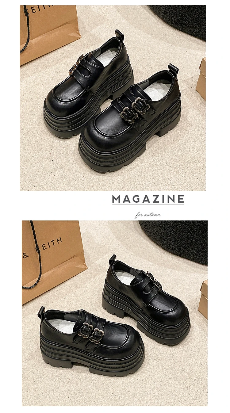 New Spring 10CM Platform Women Loafers Shoes Flats Casual Walking Shoes Woman 2025 Designer Leather Sneakers Mujer Zapatos Pumps