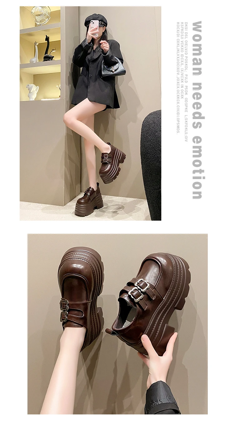 New Spring 10CM Platform Women Loafers Shoes Flats Casual Walking Shoes Woman 2025 Designer Leather Sneakers Mujer Zapatos Pumps