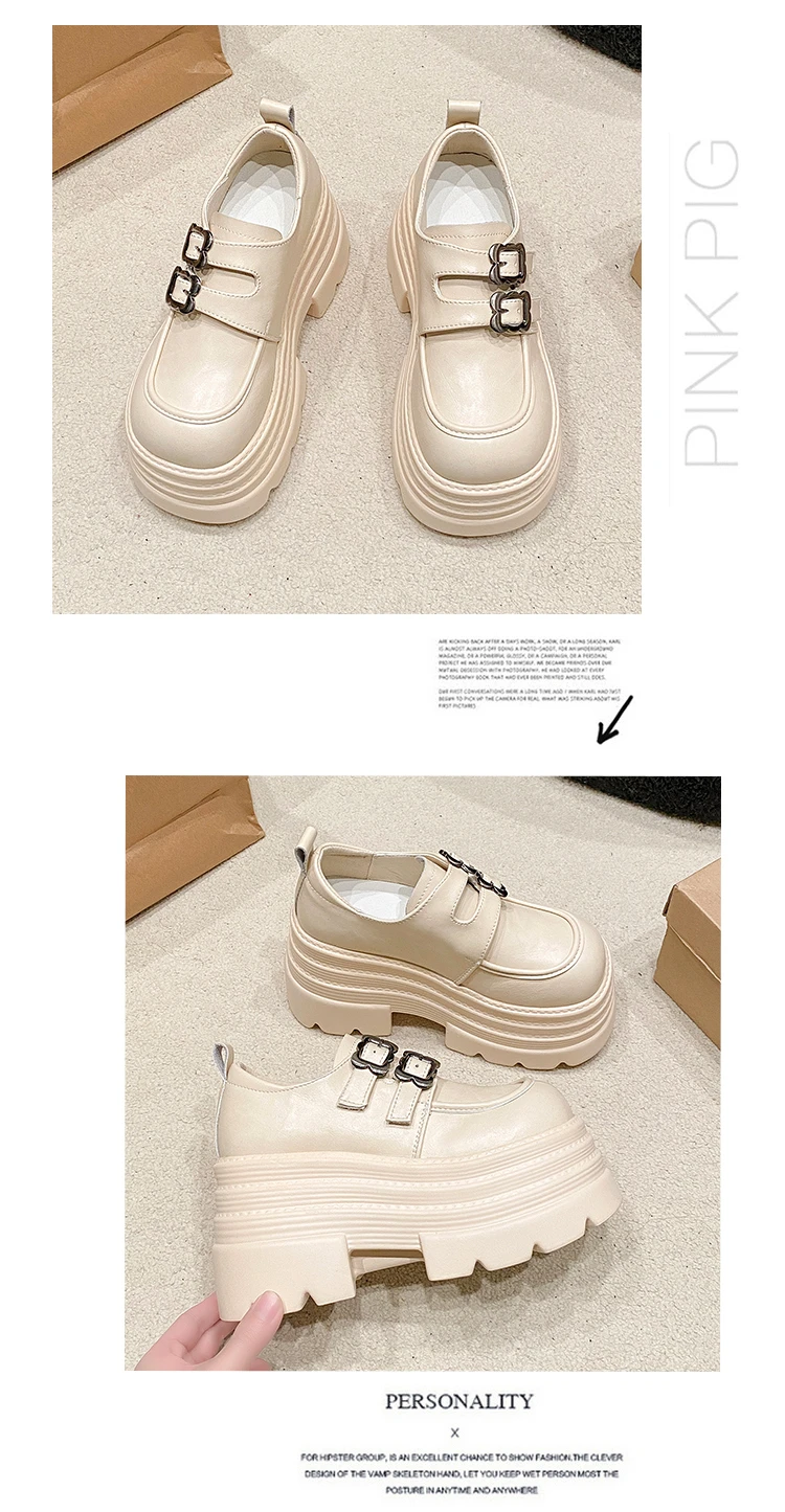 New Spring 10CM Platform Women Loafers Shoes Flats Casual Walking Shoes Woman 2025 Designer Leather Sneakers Mujer Zapatos Pumps
