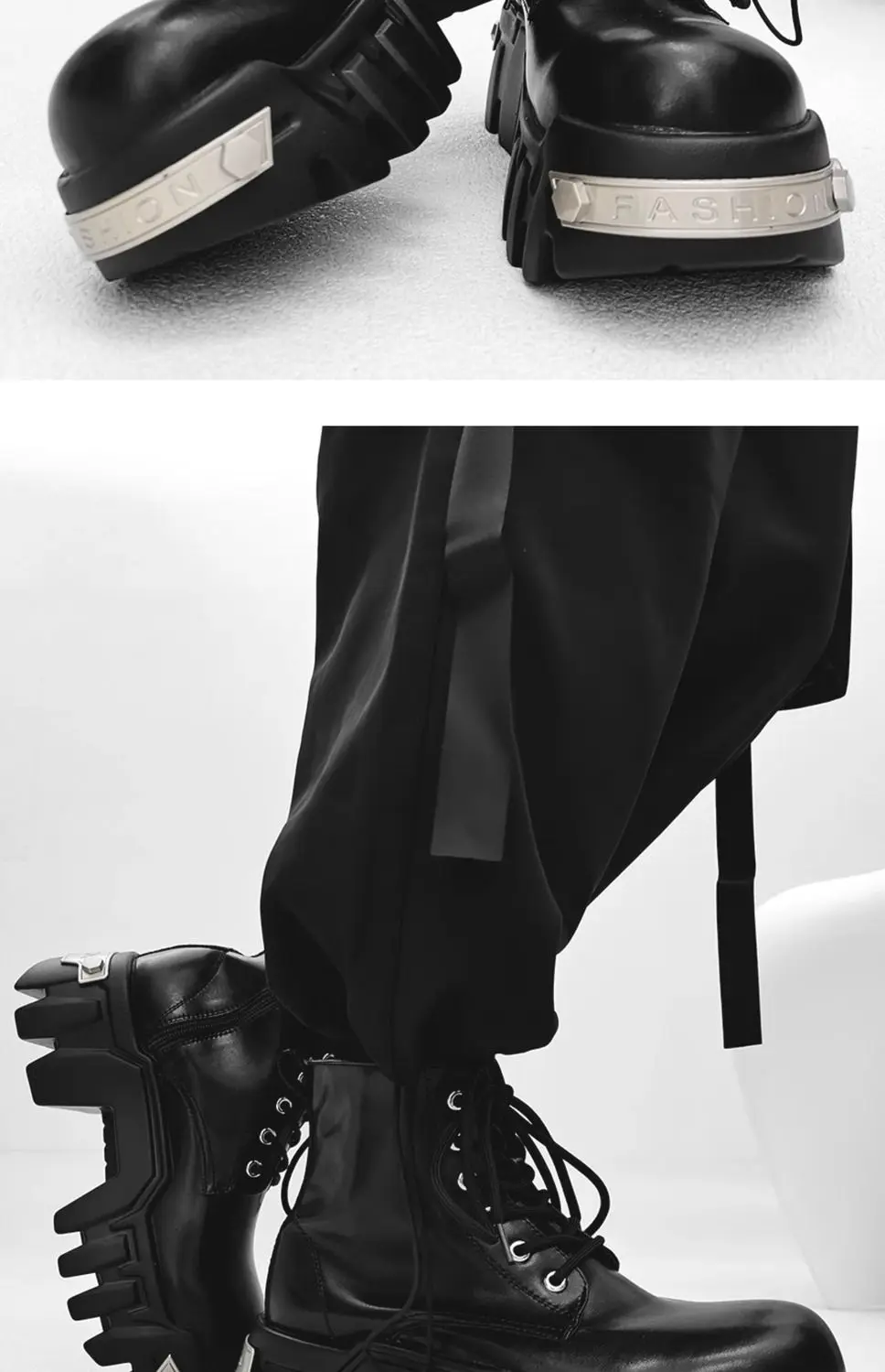 2025 New Trendy Heightening 8cm Bulldozer Men's Handsome British Style Platform Motorcycle Short Boots