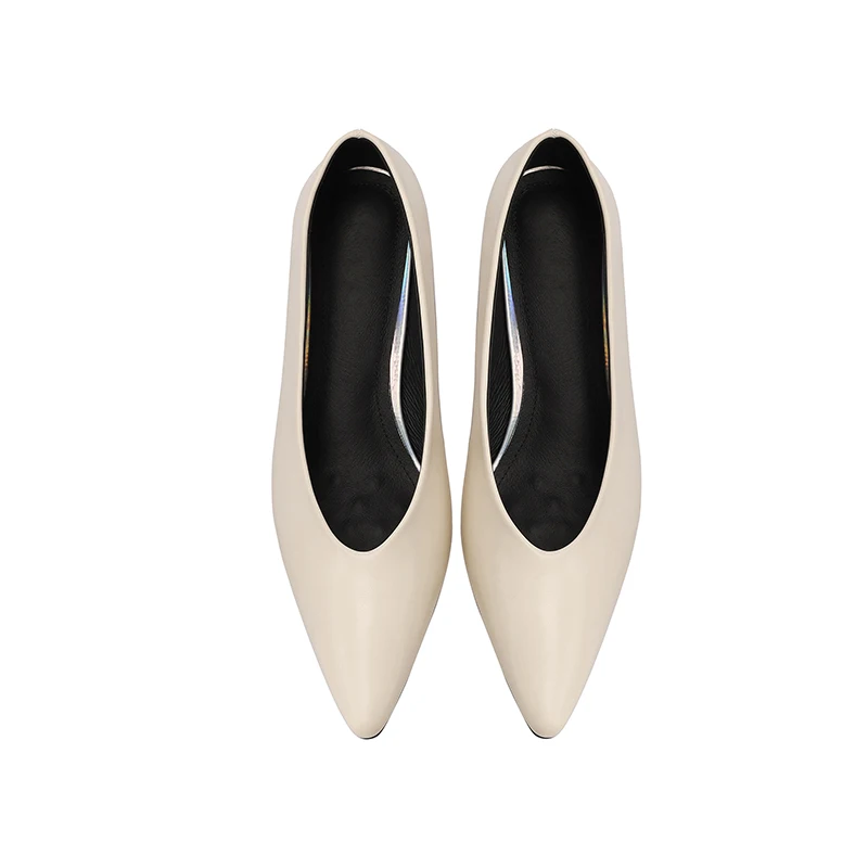 NEW 2025 Women Trend Split Leather Pumps Office Heels Sexy Women Beige Brown Black Pointed Toe Thin Heel Party Shoes Plus Size
