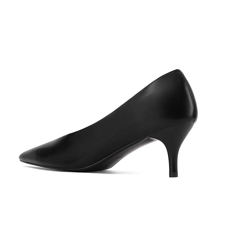 NEW 2025 Women Trend Split Leather Pumps Office Heels Sexy Women Beige Brown Black Pointed Toe Thin Heel Party Shoes Plus Size