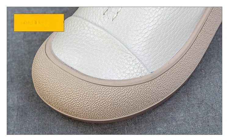 Jiany Women's Shoes 2025 New Style Top Layer Cowhide Single Shoes, Women's Retro and Simple Flat Shoes, Casual Sports Shoes