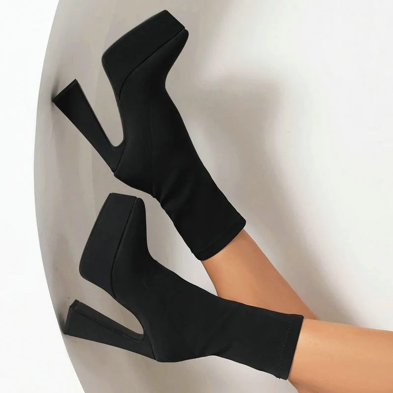 2025 Summer Women High Heel Shoes Platform Thin High Heel Ladies Sandals PU Leather Open Toe Buckle Fashion Women Shoes Black