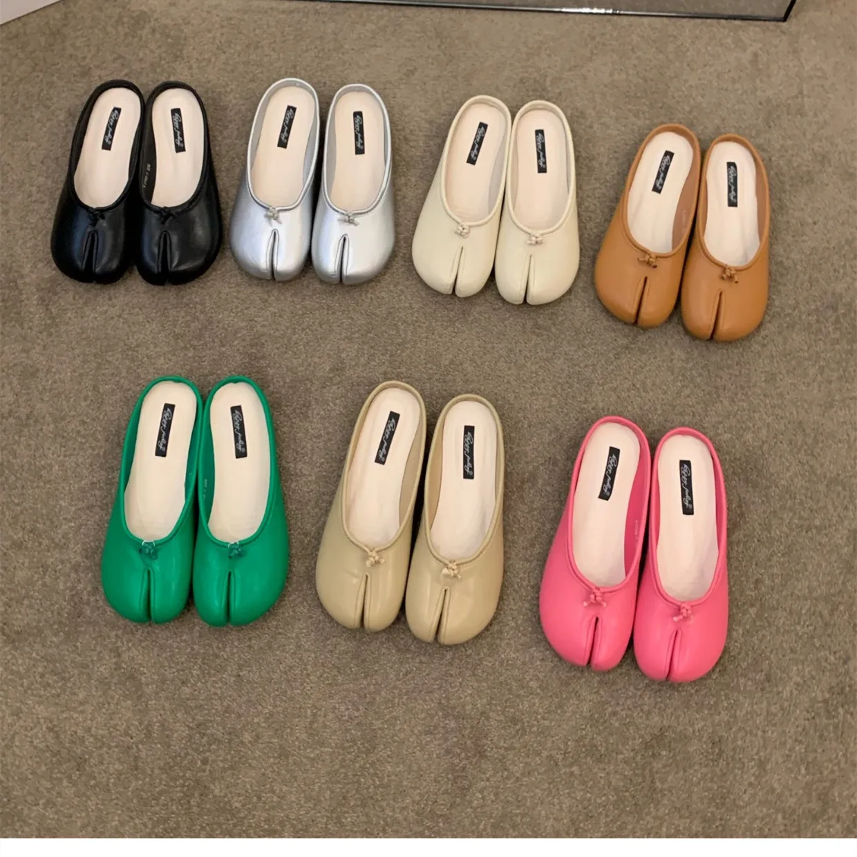 Bailamos Women Flats Tabi Ninja Shoes Woman Microfiber Leather Comfy Flats Split Toe Slippers Soft Bottom Loafers Solid Brief La