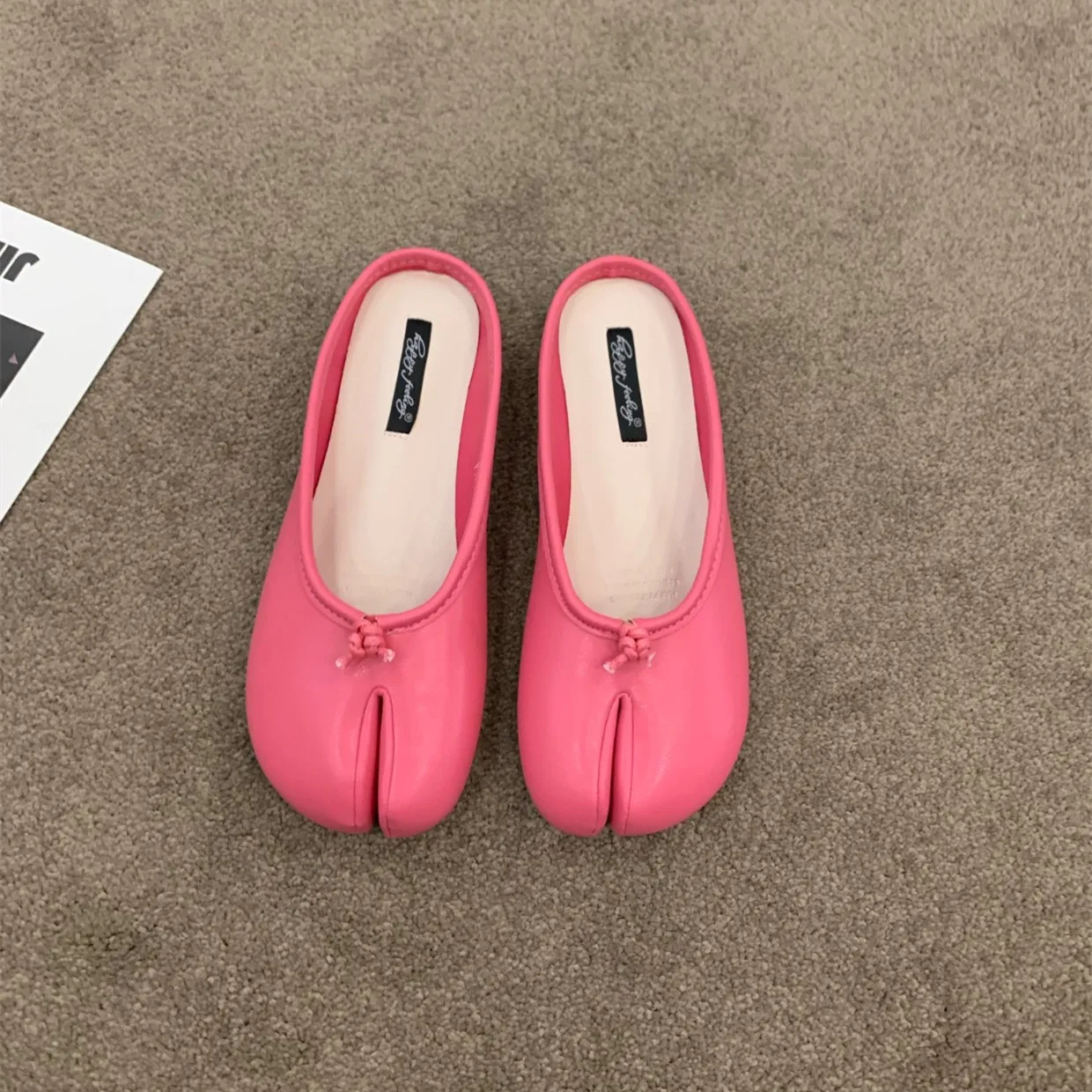 Bailamos Women Flats Tabi Ninja Shoes Woman Microfiber Leather Comfy Flats Split Toe Slippers Soft Bottom Loafers Solid Brief La