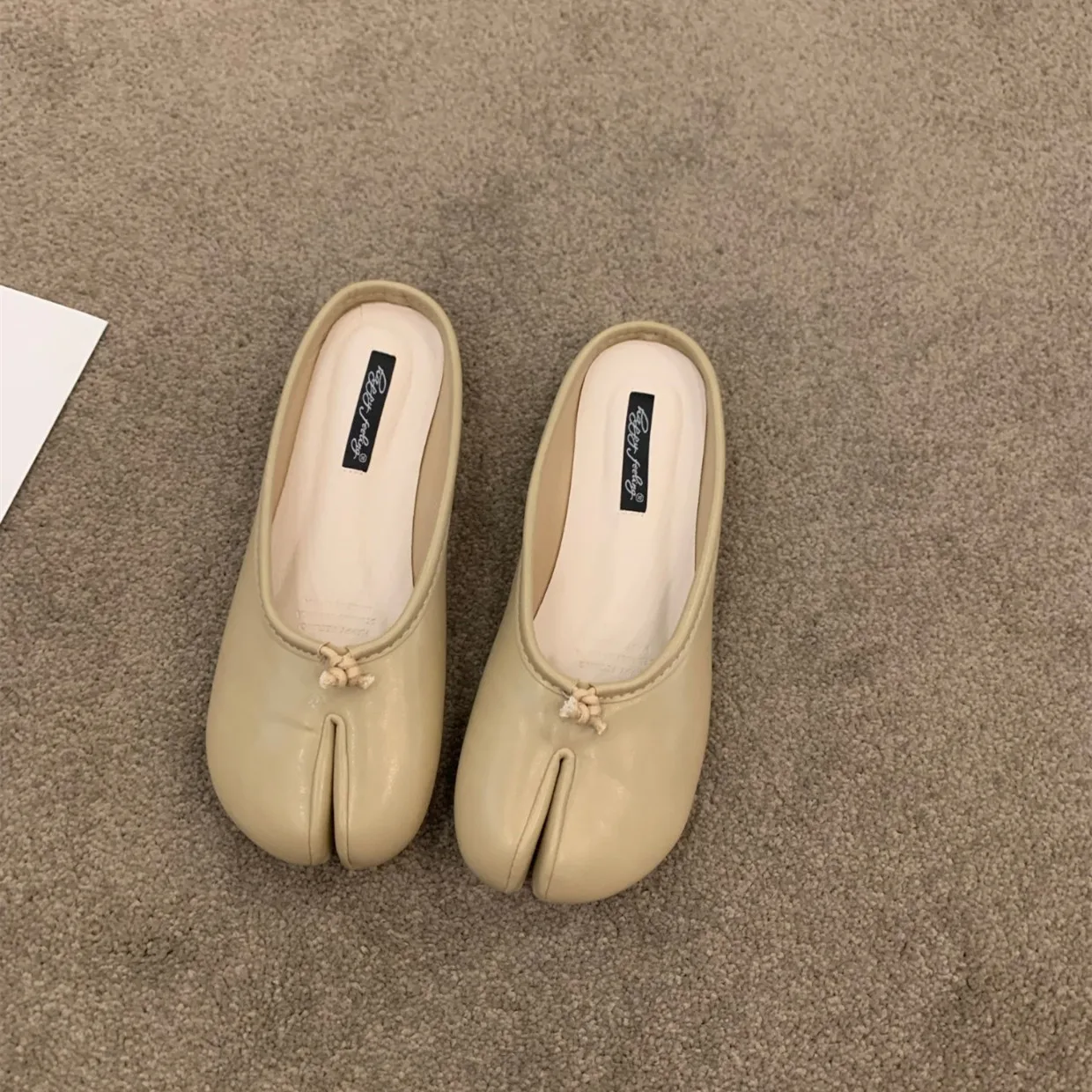 Bailamos Women Flats Tabi Ninja Shoes Woman Microfiber Leather Comfy Flats Split Toe Slippers Soft Bottom Loafers Solid Brief La