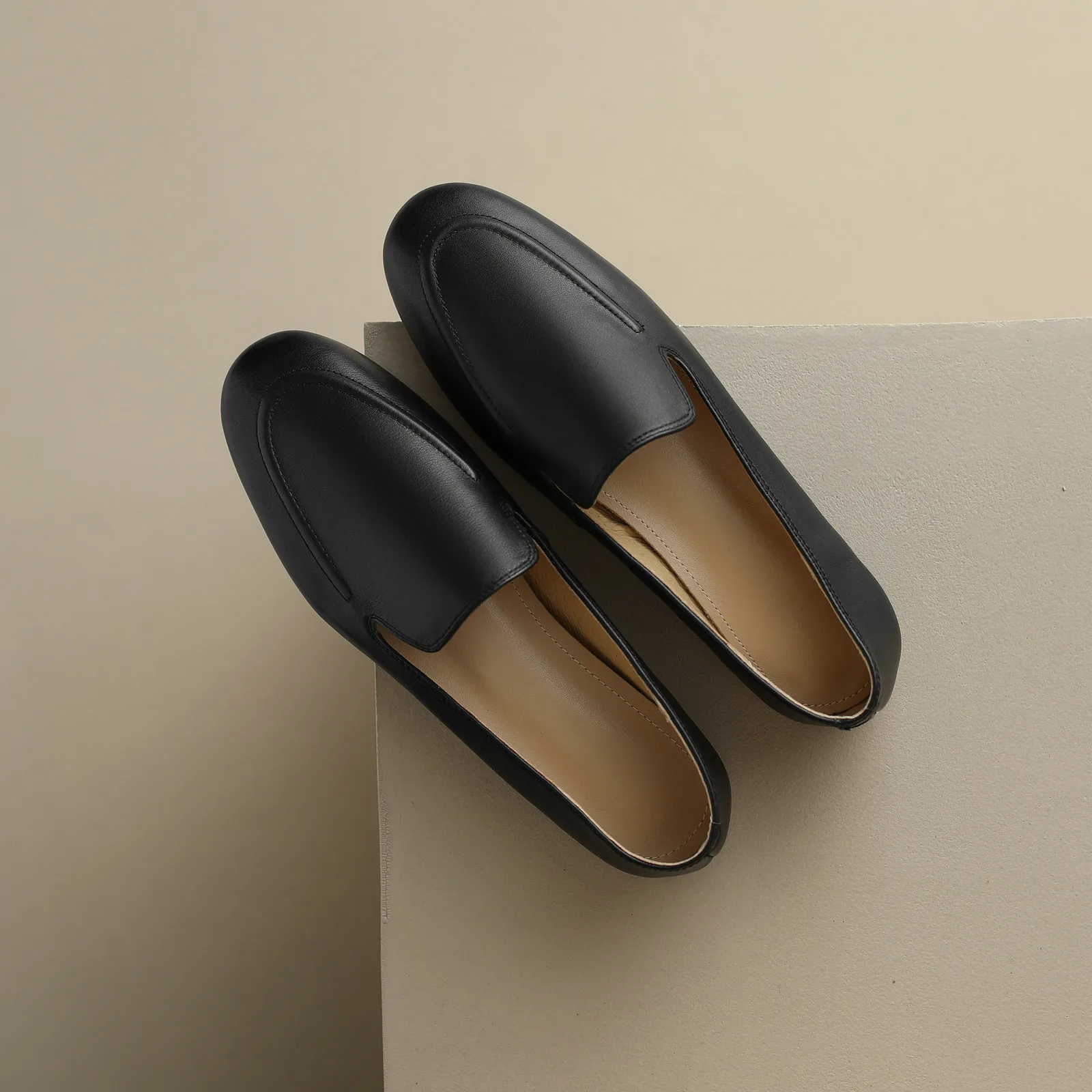 QUTAA 2025 Fashion Women Flats Shoes News Cow Leather Woman Spring Ballet Shoes Loafers Casual Round Toe Ladies Size 34-40