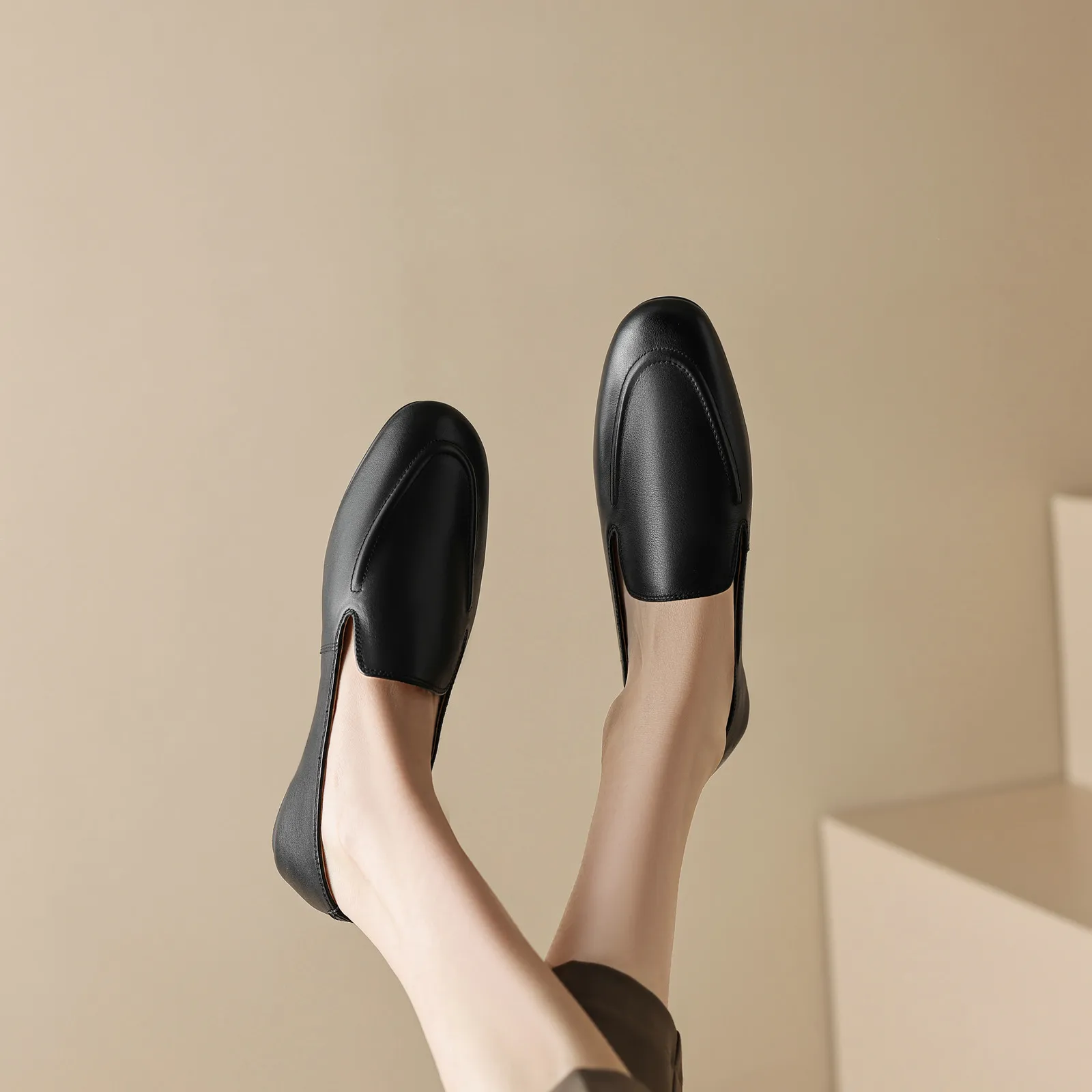 QUTAA 2025 Fashion Women Flats Shoes News Cow Leather Woman Spring Ballet Shoes Loafers Casual Round Toe Ladies Size 34-40