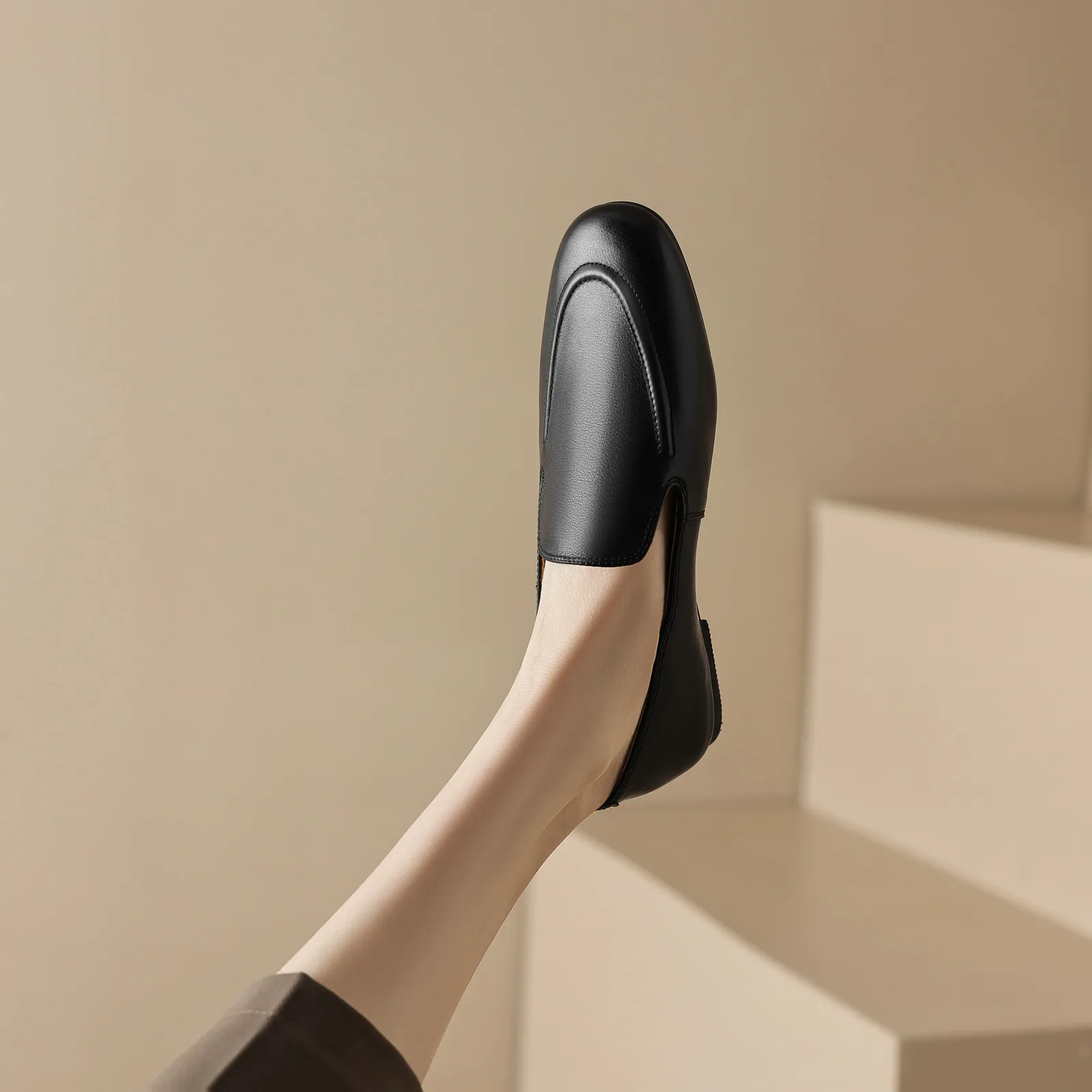 QUTAA 2025 Fashion Women Flats Shoes News Cow Leather Woman Spring Ballet Shoes Loafers Casual Round Toe Ladies Size 34-40