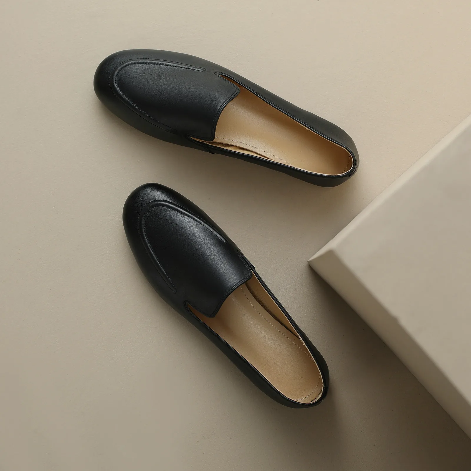 QUTAA 2025 Fashion Women Flats Shoes News Cow Leather Woman Spring Ballet Shoes Loafers Casual Round Toe Ladies Size 34-40