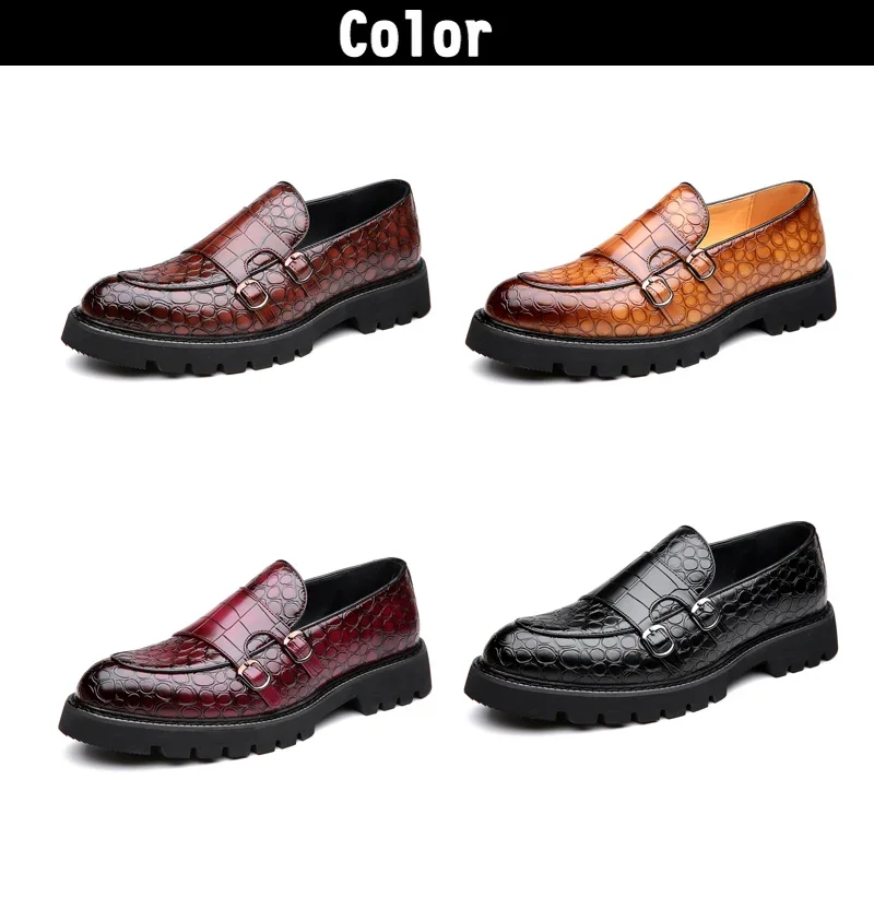 Men's Slip-On Loafers Trendy Breathable Soft Sole Business Work Party Derby Shoes-2996