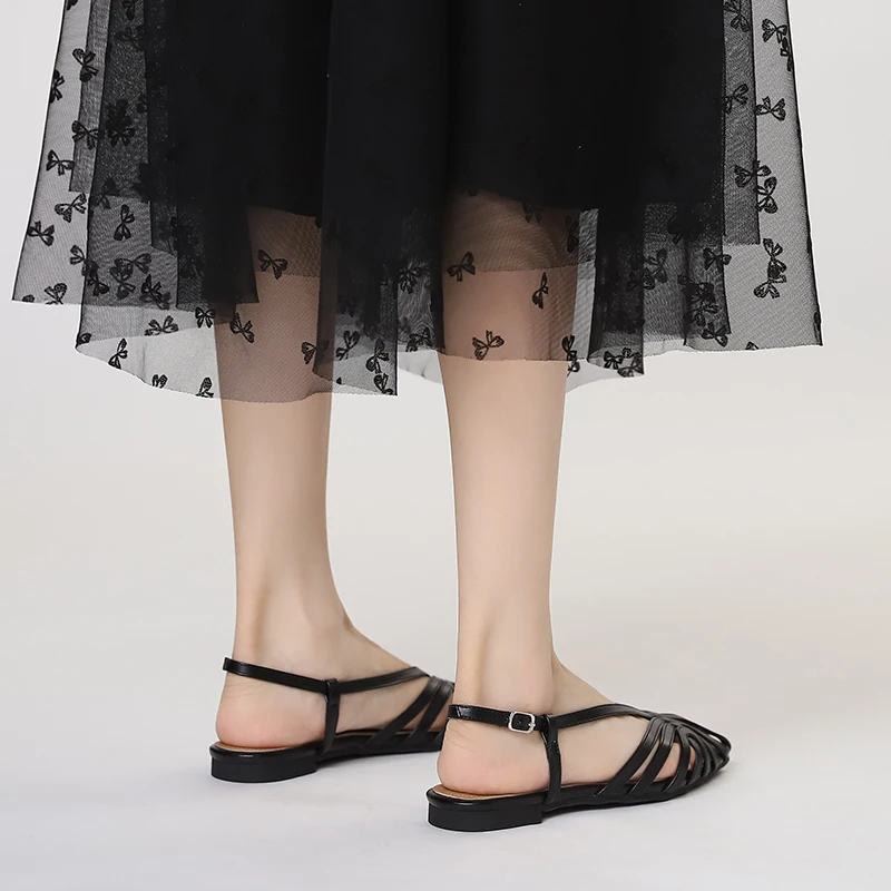 Advanced Narrow Band Women Flat Sandals Designer Brand Banquet Wedding Shoes Summer Hollow Beach Gladiator Sandalias big size 43