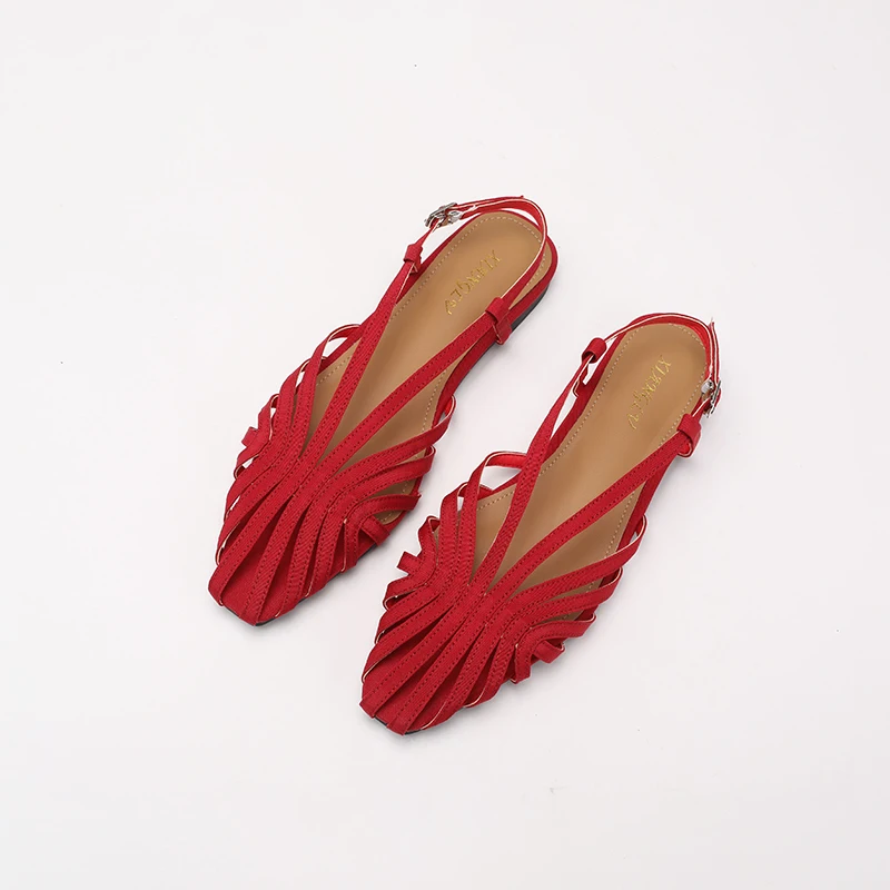 Advanced Narrow Band Women Flat Sandals Designer Brand Banquet Wedding Shoes Summer Hollow Beach Gladiator Sandalias big size 43