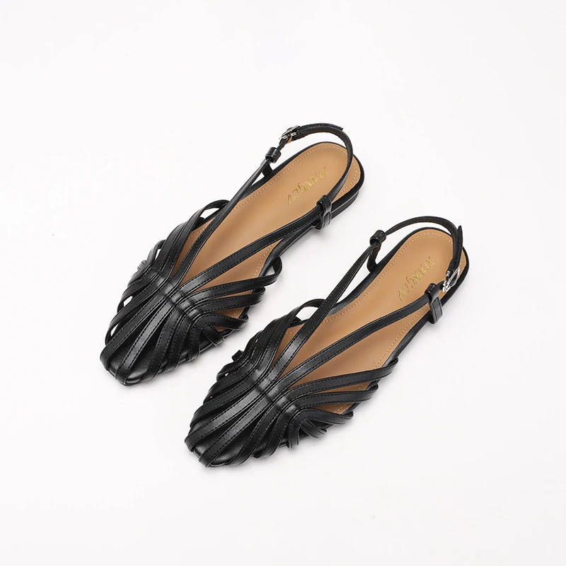 Advanced Narrow Band Women Flat Sandals Designer Brand Banquet Wedding Shoes Summer Hollow Beach Gladiator Sandalias big size 43
