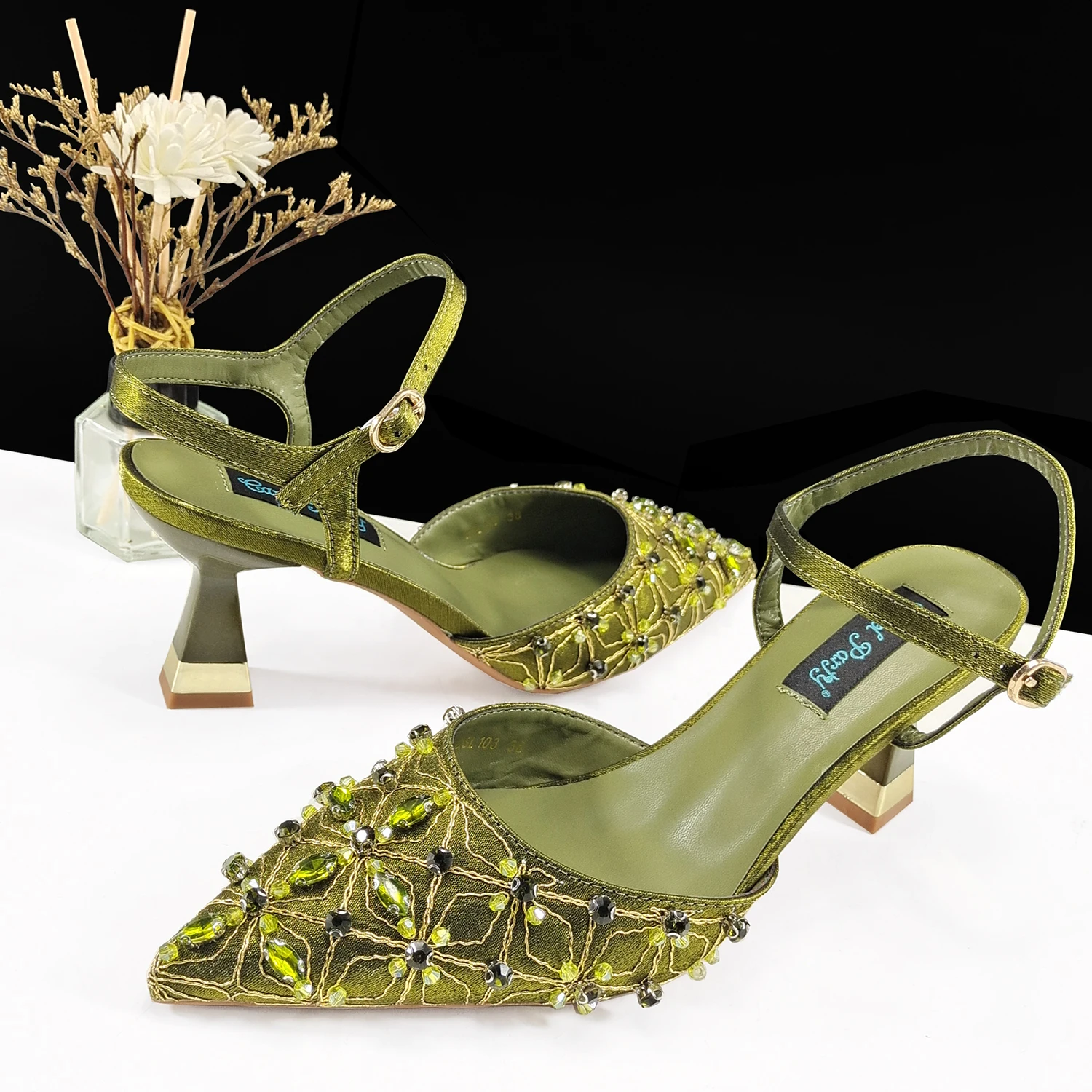 Italian Style Women's High Heels Pointed Shoes At The Dinner Party Nigerian Women's Shoes Newest High Quality