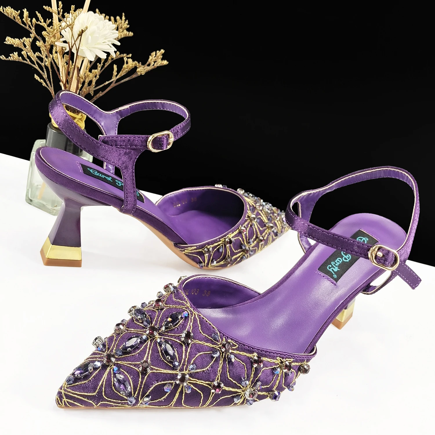 Italian Style Women's High Heels Pointed Shoes At The Dinner Party Nigerian Women's Shoes Newest High Quality