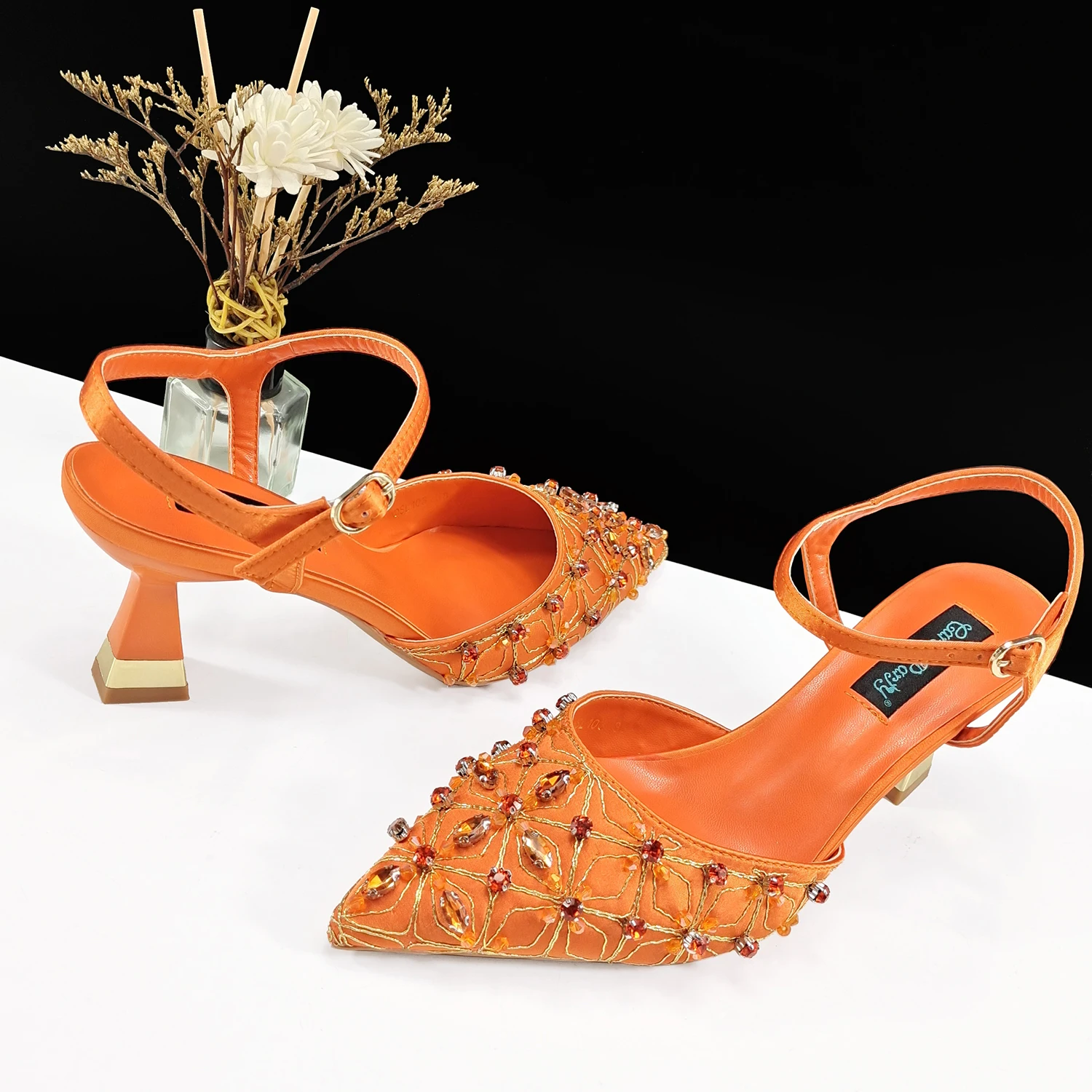 Italian Style Women's High Heels Pointed Shoes At The Dinner Party Nigerian Women's Shoes Newest High Quality