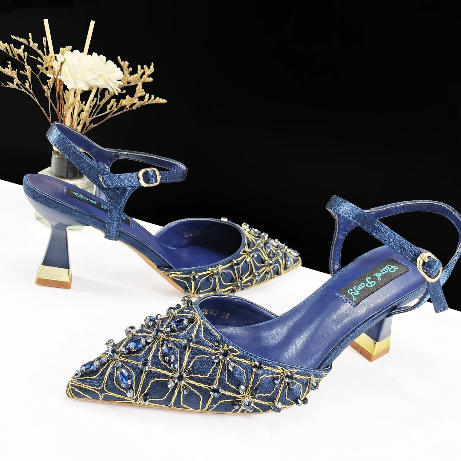Italian Style Women's High Heels Pointed Shoes At The Dinner Party Nigerian Women's Shoes Newest High Quality