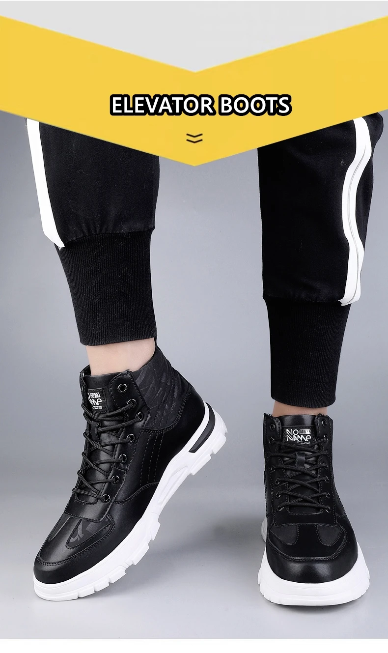 Man Elevator Boots Hidden Heels Genuine Leather Ankle Boots 7CM Invisible Height Increasing Shoes Men Casual Inner Increase Shoe