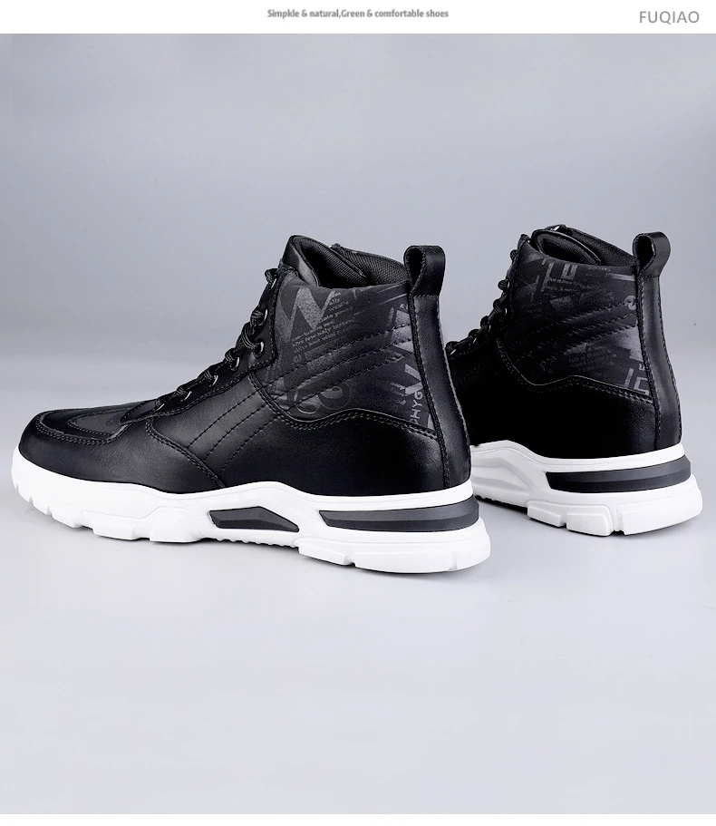 Man Elevator Boots Hidden Heels Genuine Leather Ankle Boots 7CM Invisible Height Increasing Shoes Men Casual Inner Increase Shoe