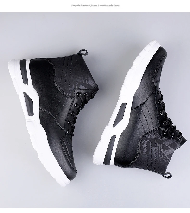 Man Elevator Boots Hidden Heels Genuine Leather Ankle Boots 7CM Invisible Height Increasing Shoes Men Casual Inner Increase Shoe