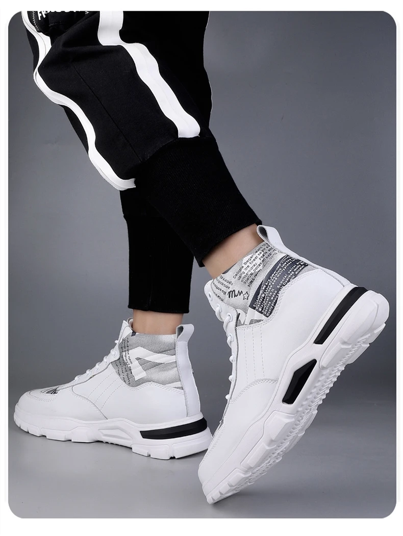 Man Elevator Boots Hidden Heels Genuine Leather Ankle Boots 7CM Invisible Height Increasing Shoes Men Casual Inner Increase Shoe