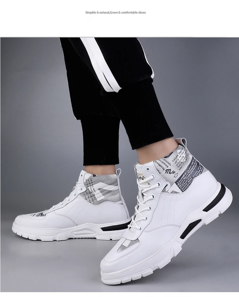 Man Elevator Boots Hidden Heels Genuine Leather Ankle Boots 7CM Invisible Height Increasing Shoes Men Casual Inner Increase Shoe