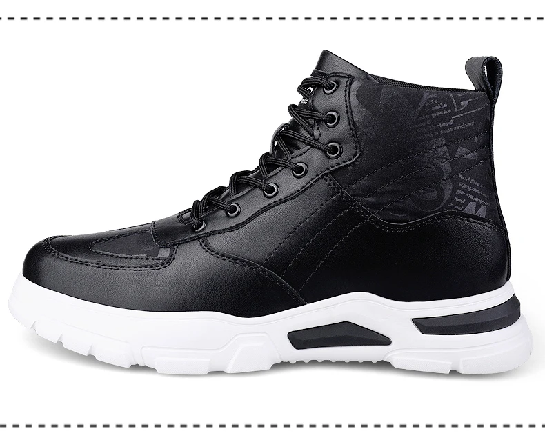 Man Elevator Boots Hidden Heels Genuine Leather Ankle Boots 7CM Invisible Height Increasing Shoes Men Casual Inner Increase Shoe