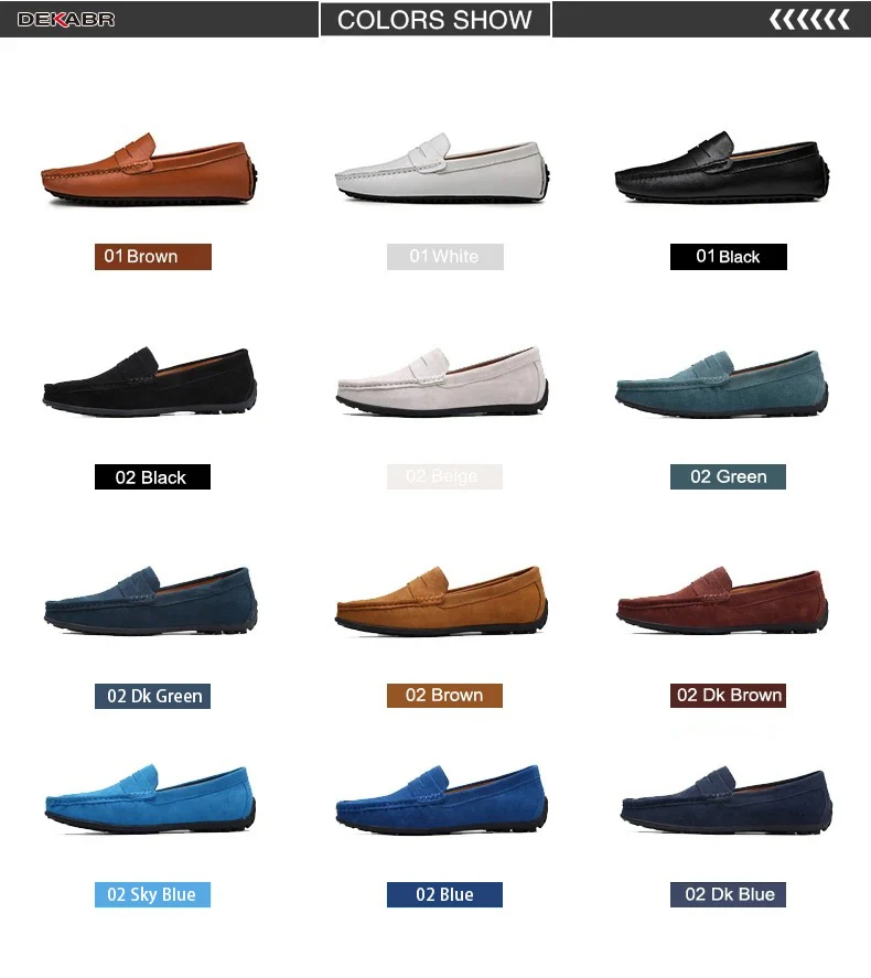 DEKABR Big Size 38~49 Men Loafers Real Leather Fashion Boat Shoes Brand Mens Casual Leather Male Flat Shoes