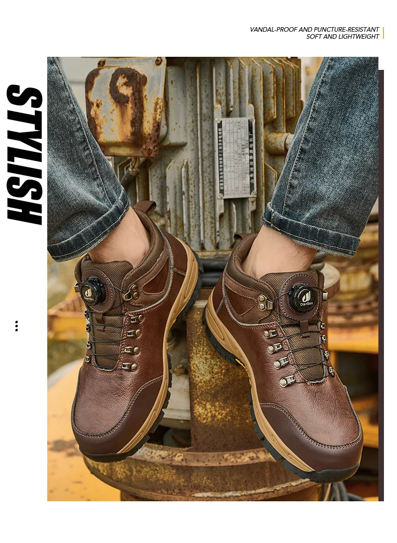 Lightweight Men's Steel Toe Protective Safety Shoes, Puncture Resistant, Smash Resistant, And Slip Resistant Men's Safety Shoes For Construction Site Safety Protection Work Safety Shoes