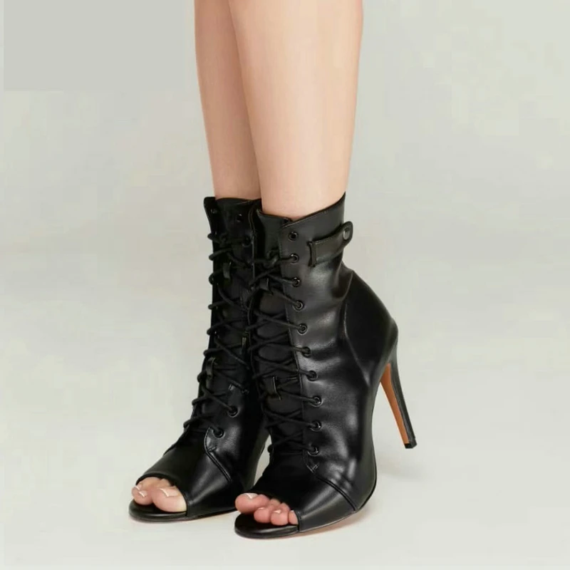 New Women's Ballroom Jazz Latin Shoes Party Lady Sexy Black Zipper Stilettos High Women for Dance Heels Boots Shoes Plus Size