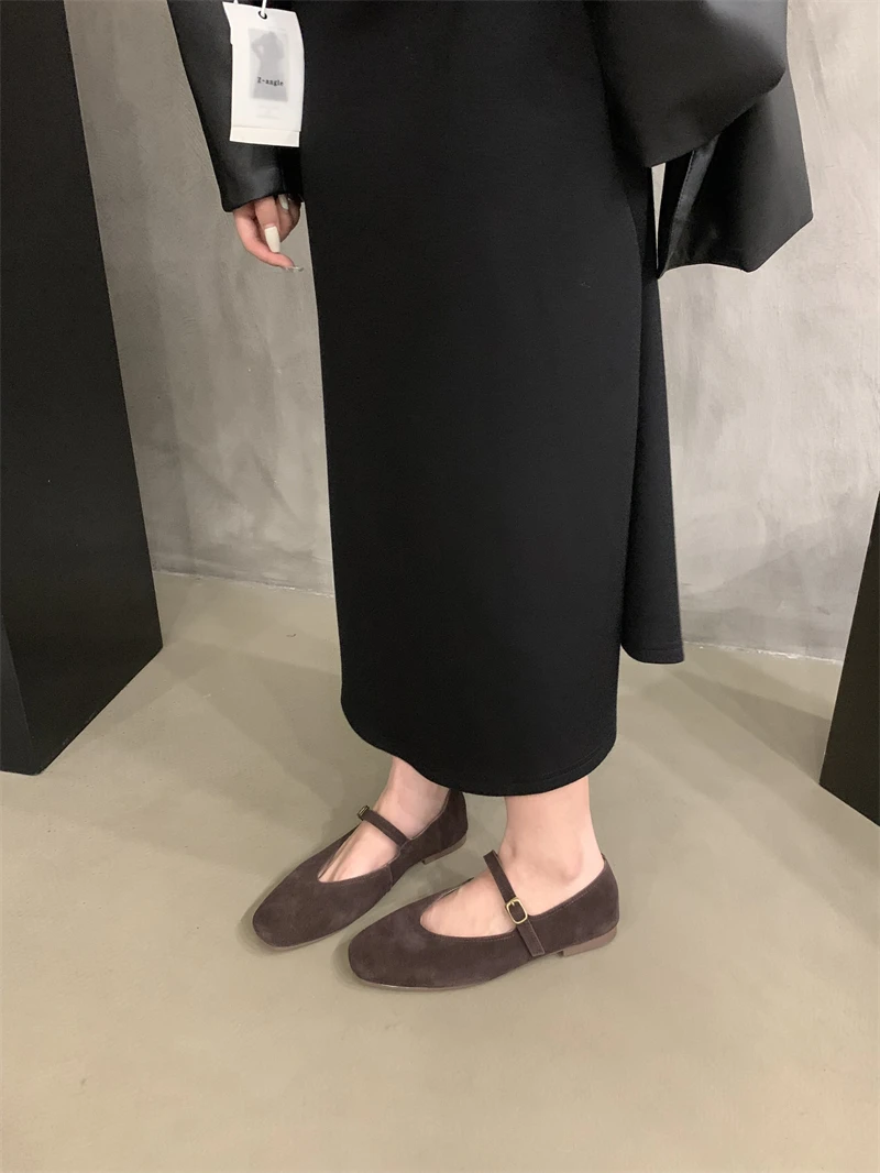 Bailamos Brand New Women Flats Round Toe Shallow Slip On Ladies Casual Ballet Shoes Soft Leather Eelgant Dress Shoes Mujer Size