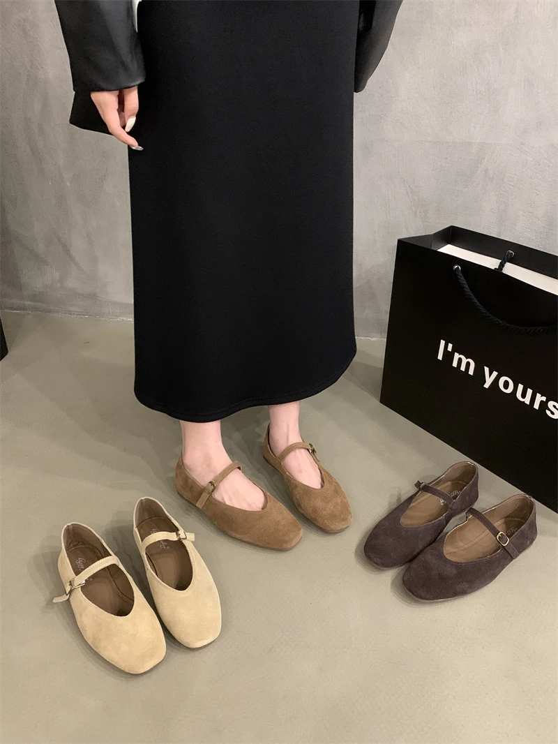 Bailamos Brand New Women Flats Round Toe Shallow Slip On Ladies Casual Ballet Shoes Soft Leather Eelgant Dress Shoes Mujer Size