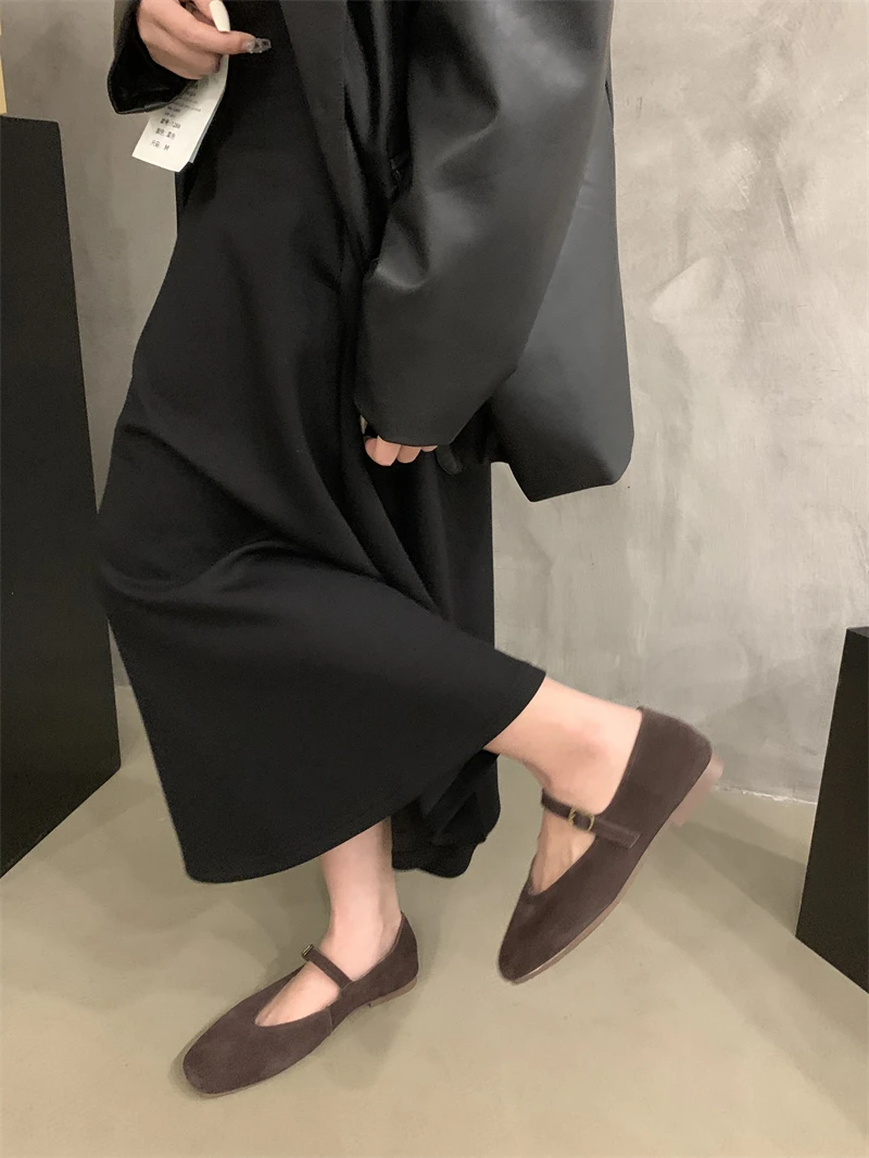 Bailamos Brand New Women Flats Round Toe Shallow Slip On Ladies Casual Ballet Shoes Soft Leather Eelgant Dress Shoes Mujer Size