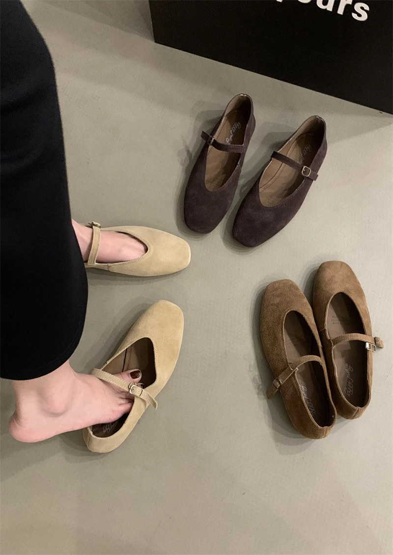 Bailamos Brand New Women Flats Round Toe Shallow Slip On Ladies Casual Ballet Shoes Soft Leather Eelgant Dress Shoes Mujer Size