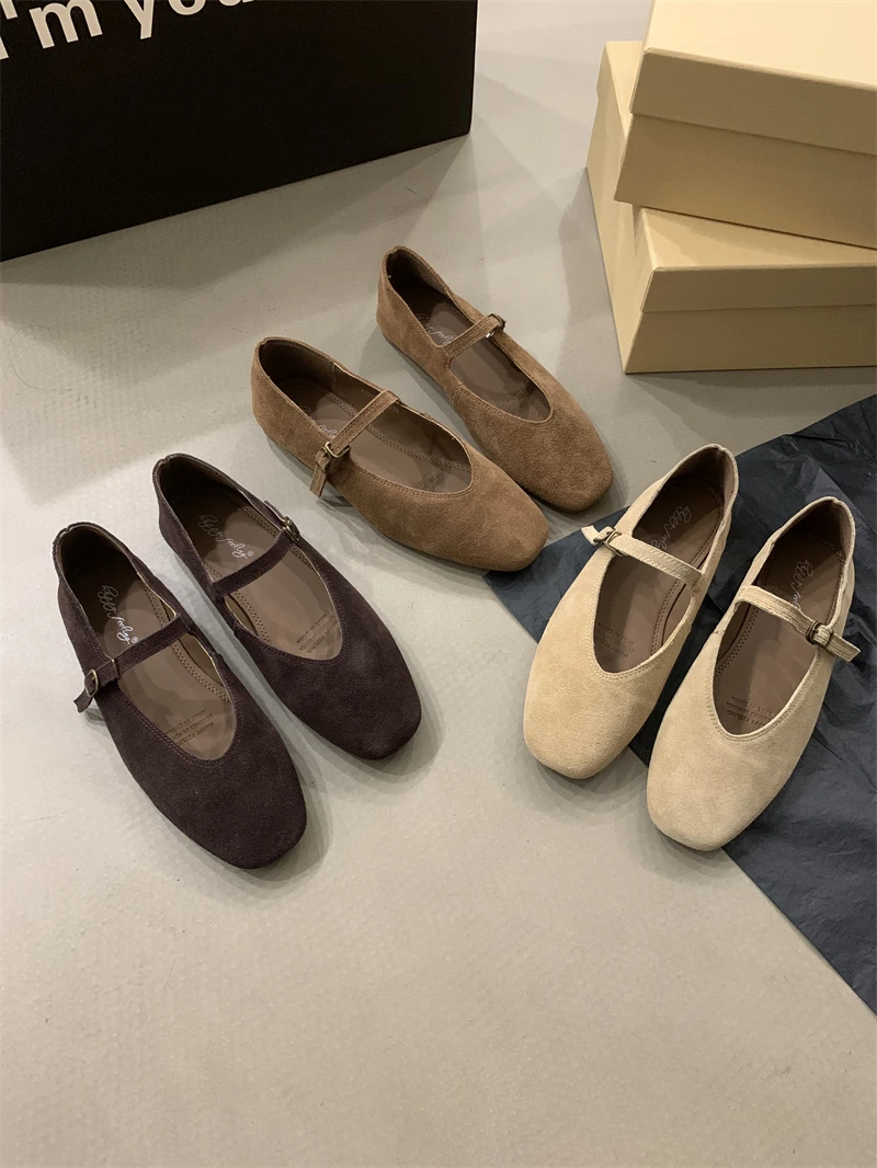 Bailamos Brand New Women Flats Round Toe Shallow Slip On Ladies Casual Ballet Shoes Soft Leather Eelgant Dress Shoes Mujer Size